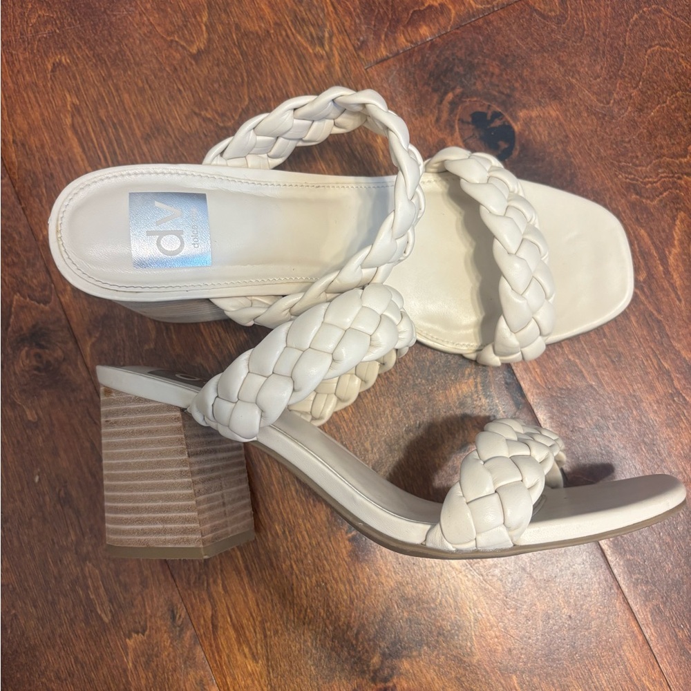 DOLCE VITA HEELS! Women’s Cream Braided Heeled Sandals